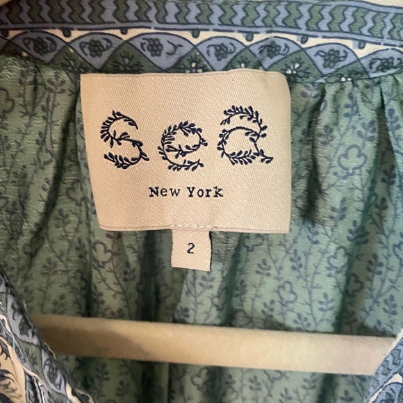 Sea New York Silk Sleeveless Paisley Turquoise Bohemian Blouse size 2 US - Picture 3 of 7
